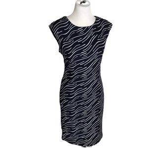 Smashed Lemon Shift Dress Women's Size 36/ US 6 Black White Sleeveless Back Zip